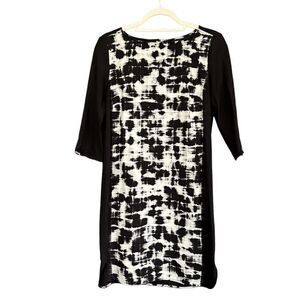 Mango MNG Basics Abstract Pattern Keyhole Back Dress